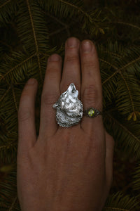 Simple Howling Wolf MADE TO ORDER (Ring or necklace)