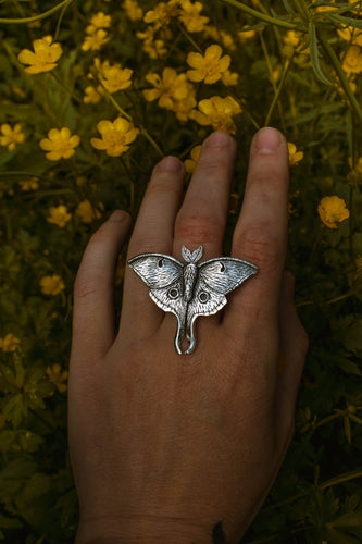 Luna Moth ring or necklace MADE TO ORDER