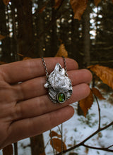 Load image into Gallery viewer, Howling Wolf with Green Tourmaline