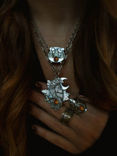 Load image into Gallery viewer, Autumn Witch Pumpkin Shield Ring (Made to Size)