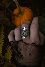 Load image into Gallery viewer, Autumn Witch Pumpkin Shield Ring size 8