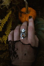 Load image into Gallery viewer, Autumn Witch Pumpkin Shield Ring size 8